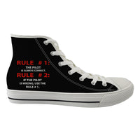 Thumbnail for Rule 1 - Pilot is Always Correct Designed Long Canvas Shoes (Men)