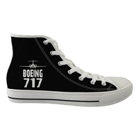 Thumbnail for Boeing 717 & Plane Designed Long Canvas Shoes (Men)