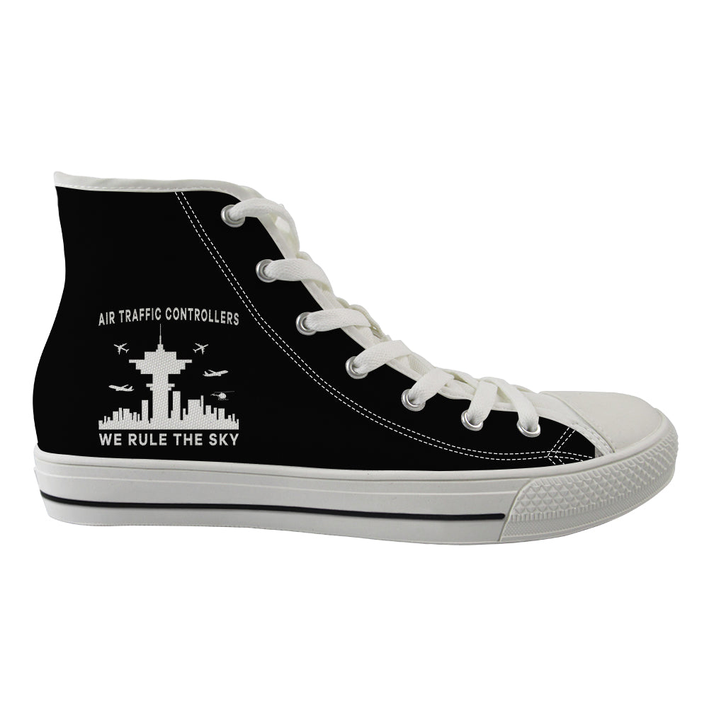 Air Traffic Controllers - We Rule The Sky Designed Long Canvas Shoes (Men)