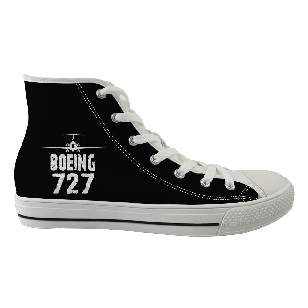 Boeing 727 & Plane Designed Long Canvas Shoes (Men)