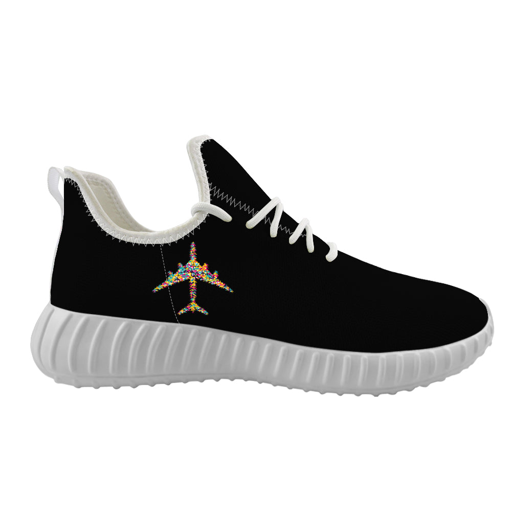 Colourful Airplane Designed Sport Sneakers & Shoes (WOMEN)