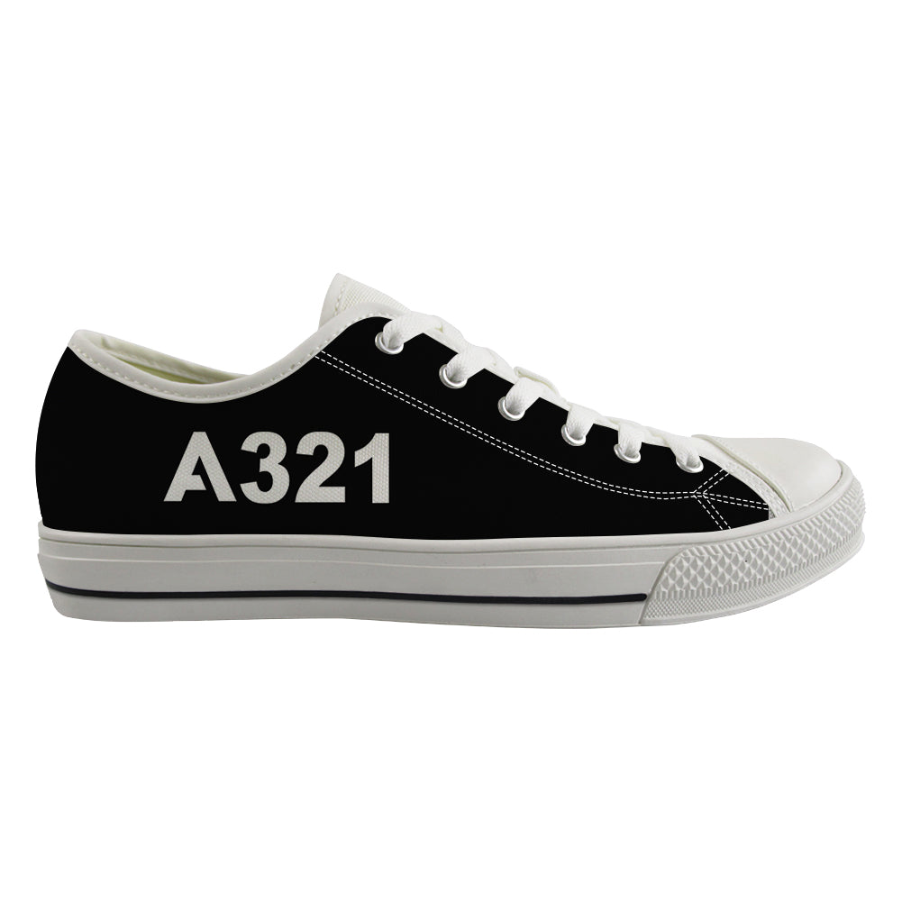 A321 Flat Text Designed Canvas Shoes (Women)