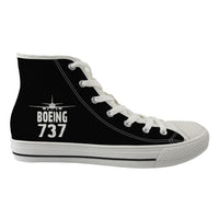 Thumbnail for Boeing 737 & Plane Designed Long Canvas Shoes (Men)