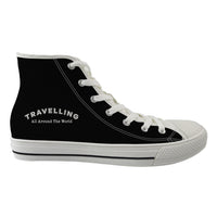 Thumbnail for Travelling All Around The World Designed Long Canvas Shoes (Men)