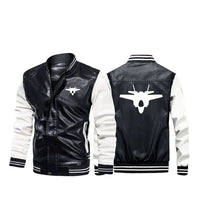 Thumbnail for Lockheed Martin F-35 Lightning II Silhouette Designed Stylish Leather Bomber Jackets