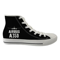 Thumbnail for Airbus A350 & Plane Designed Long Canvas Shoes (Men)