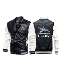 Thumbnail for The Lockheed Martin F35 Designed Stylish Leather Bomber Jackets