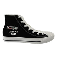 Thumbnail for The Cessna 152 Designed Long Canvas Shoes (Women)