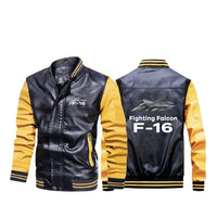 Thumbnail for The Fighting Falcon F16 Designed Stylish Leather Bomber Jackets