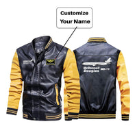 Thumbnail for The McDonnell Douglas MD-11 Designed Stylish Leather Bomber Jackets