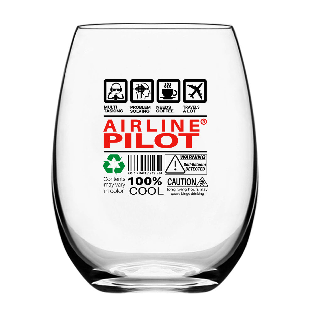 Airline Pilot Label Designed Beer & Water Glasses