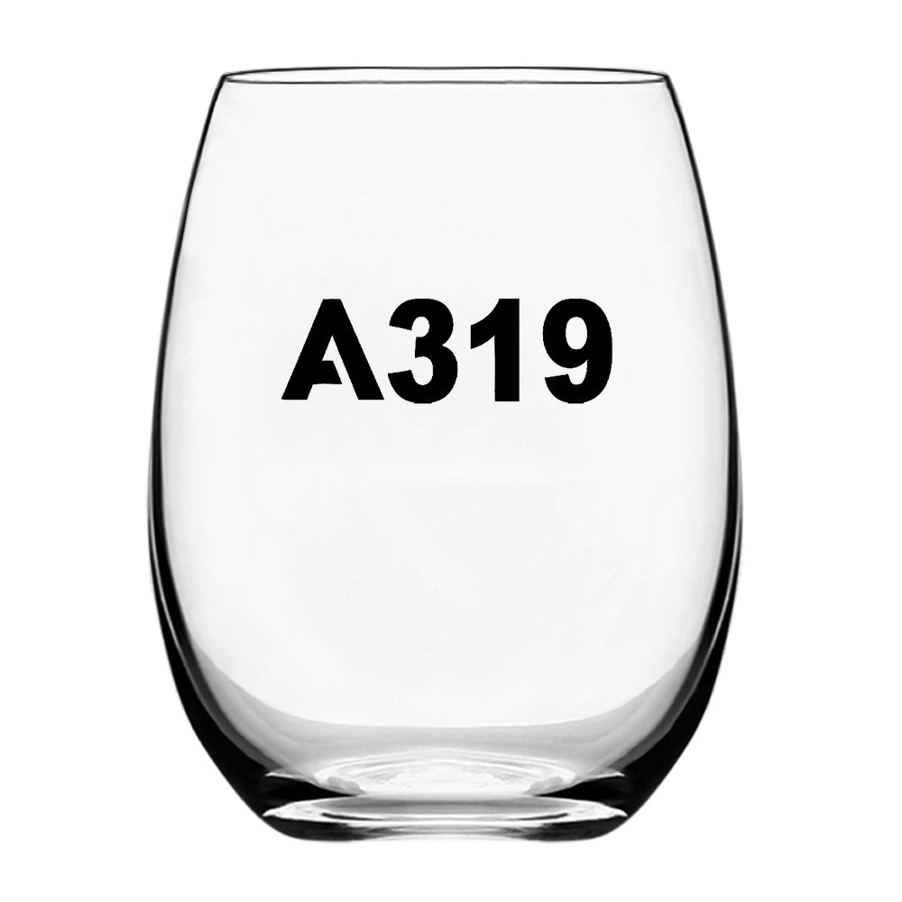 A319 Flat Text Designed Beer & Water Glasses