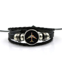 Thumbnail for Colourful Airplane Designed Leather Bracelets