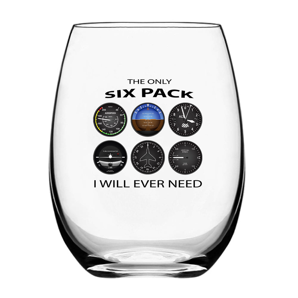 The Only Six Pack I Will Ever Need Designed Beer & Water Glasses