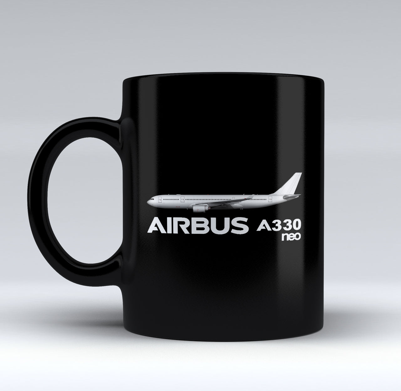 The Airbus A330neo Designed Black Mugs