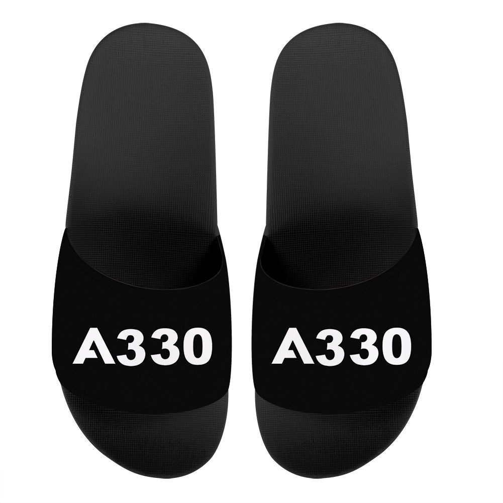 A330 Flat Text Designed Sport Slippers