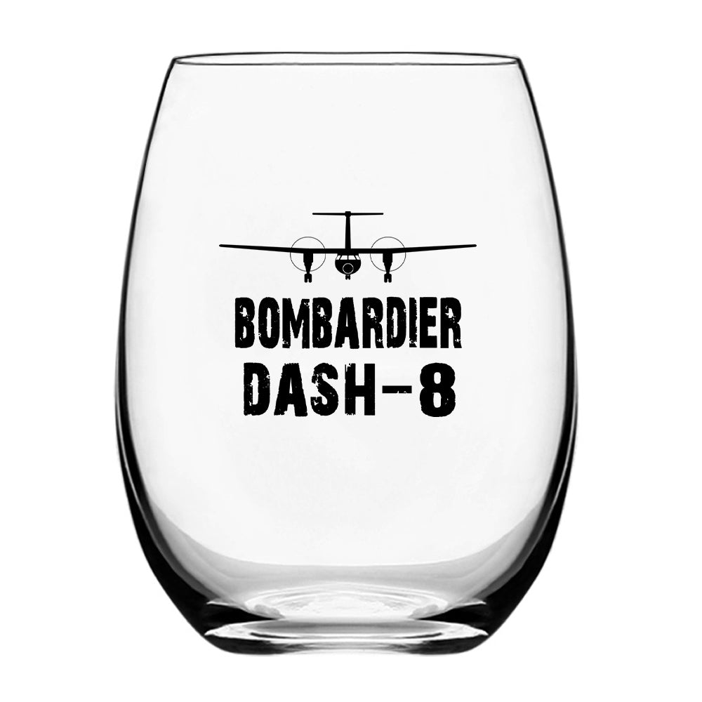 Bombardier Dash-8 & Plane Designed Beer & Water Glasses