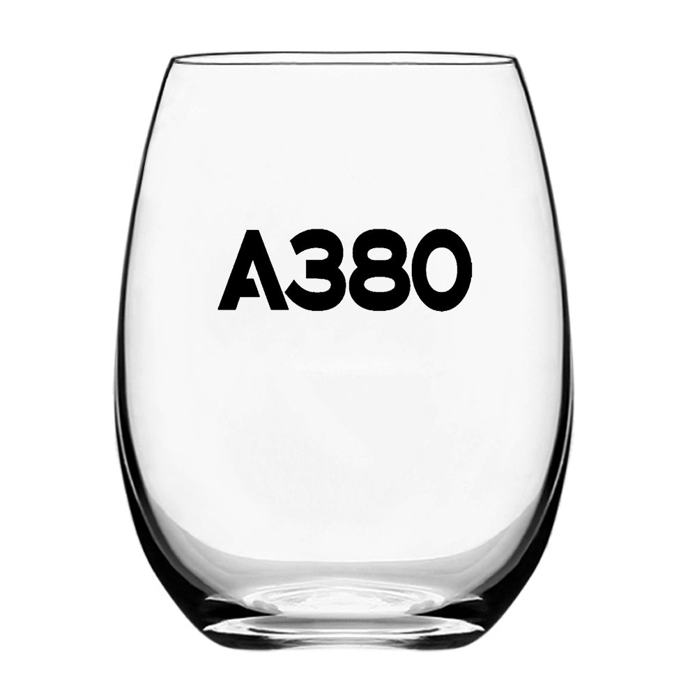 A380 Flat Text Designed Beer & Water Glasses