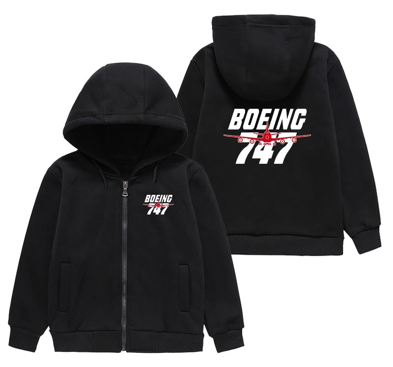 Amazing Boeing 747 Designed "CHILDREN" Zipped Hoodies