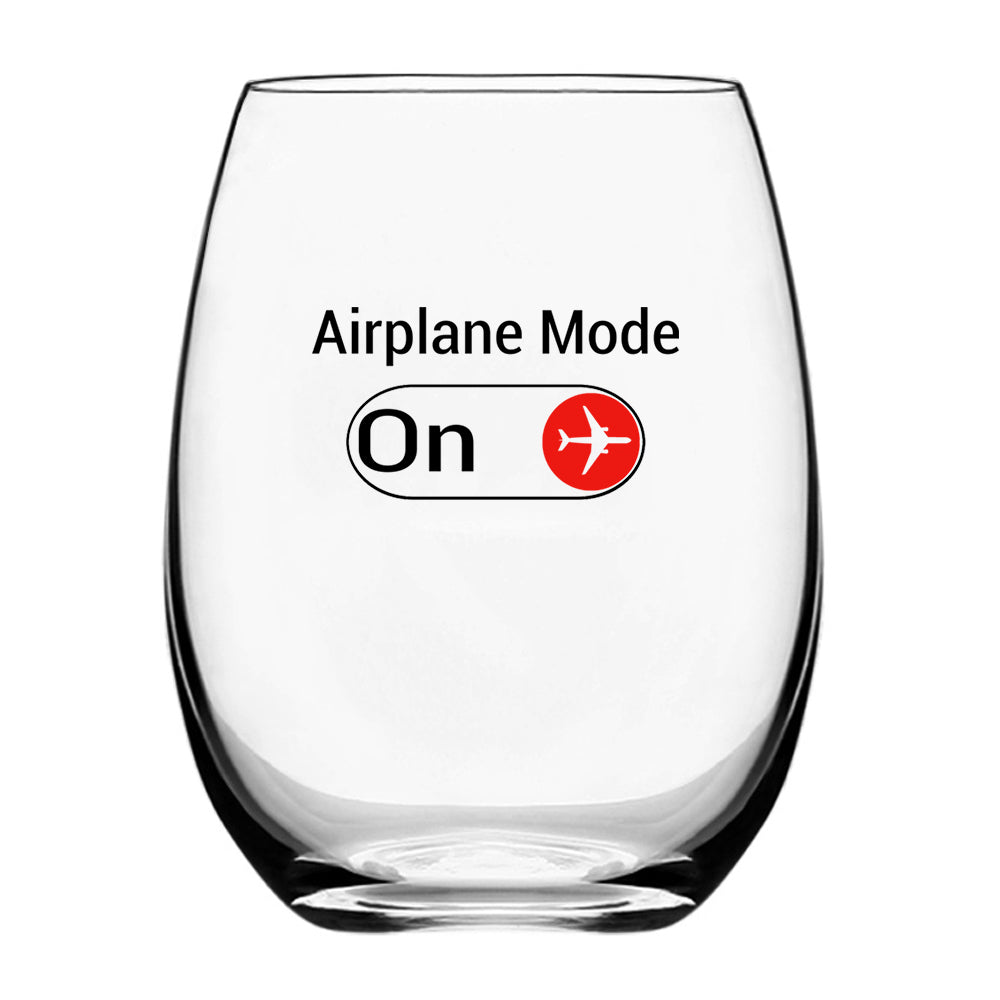 Airplane Mode On Designed Beer & Water Glasses