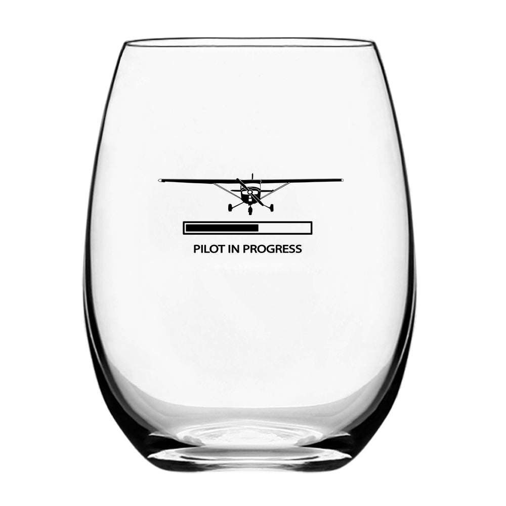 Pilot In Progress (Cessna) Designed Beer & Water Glasses