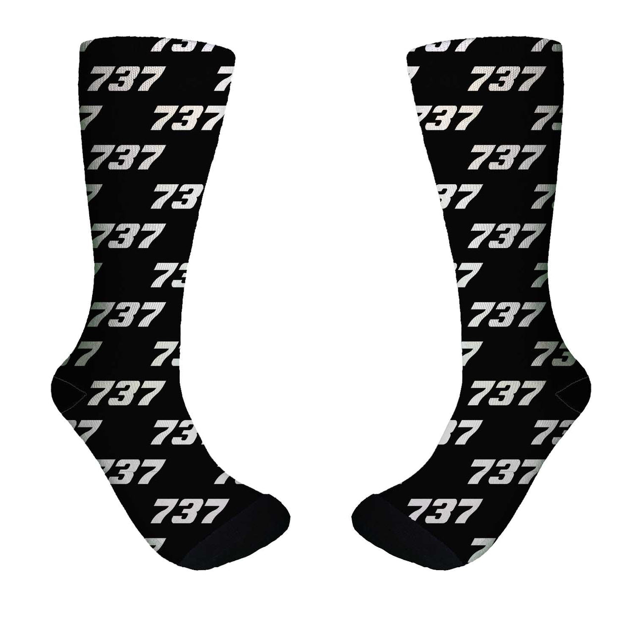 737 Flat Text Designed Socks