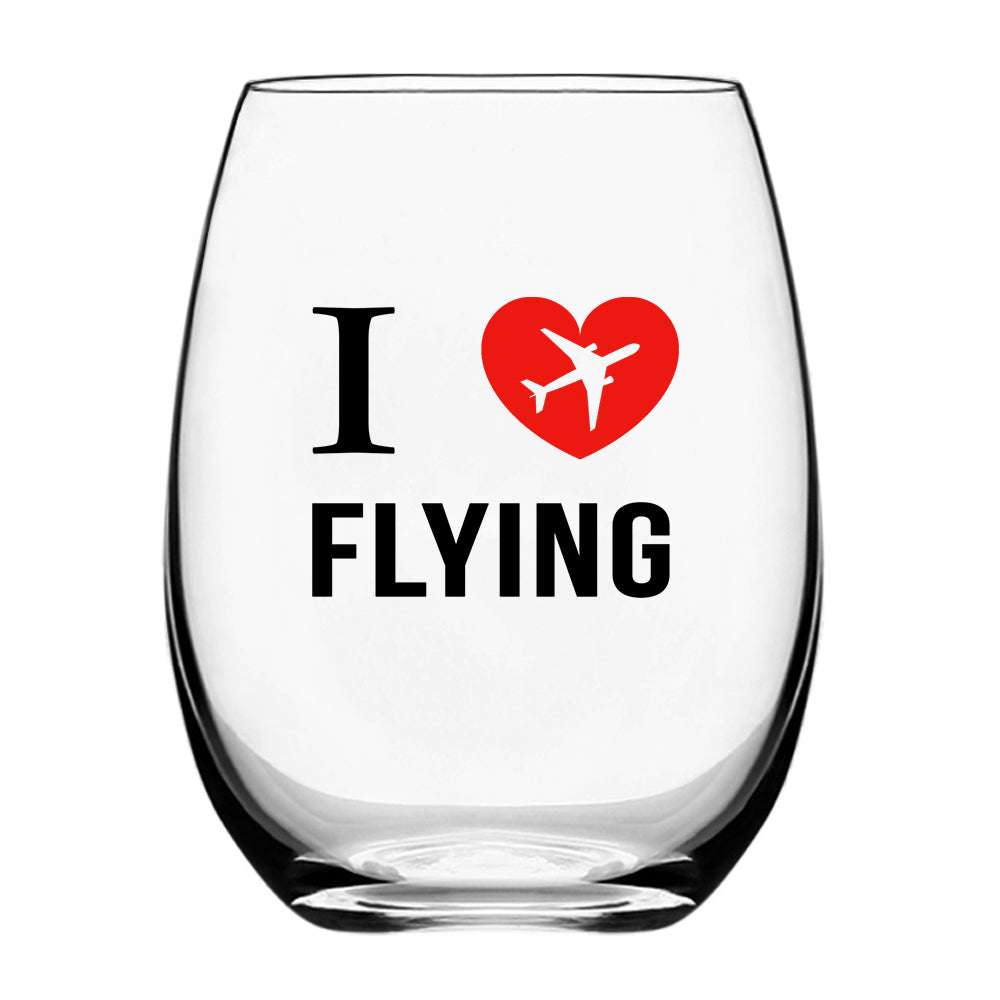 I Love Flying Designed Beer & Water Glasses