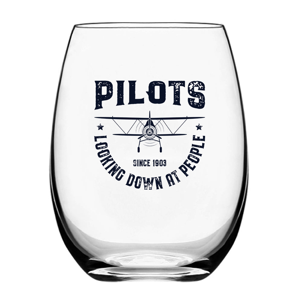 Pilots Looking Down at People Since 1903 Designed Beer & Water Glasses