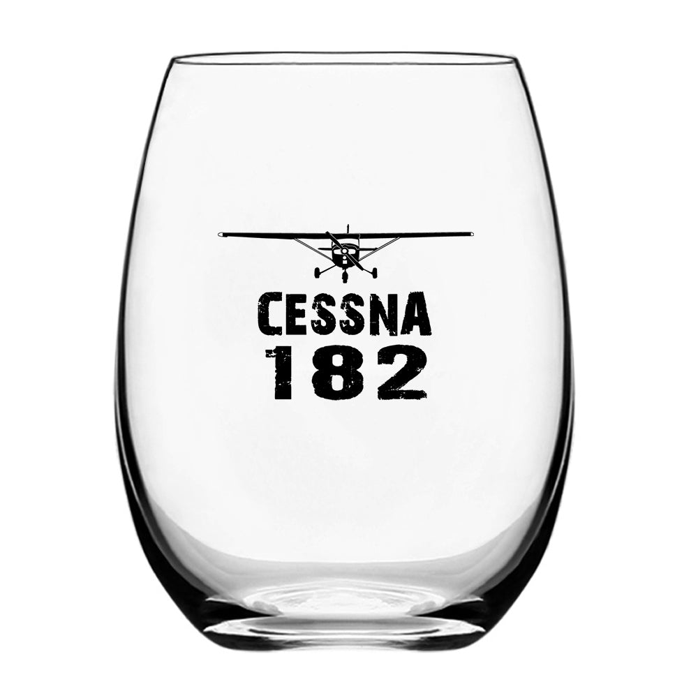 Cessna 182 & Plane Designed Beer & Water Glasses