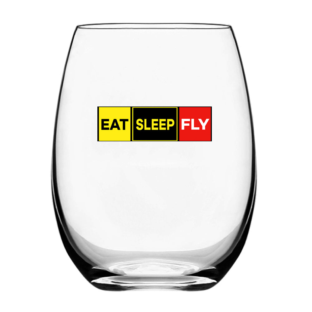 Eat Sleep Fly (Colourful) Designed Beer & Water Glasses