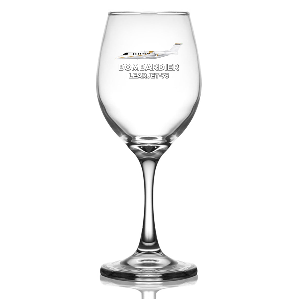 The Bombardier Learjet 75 Designed Wine Glasses