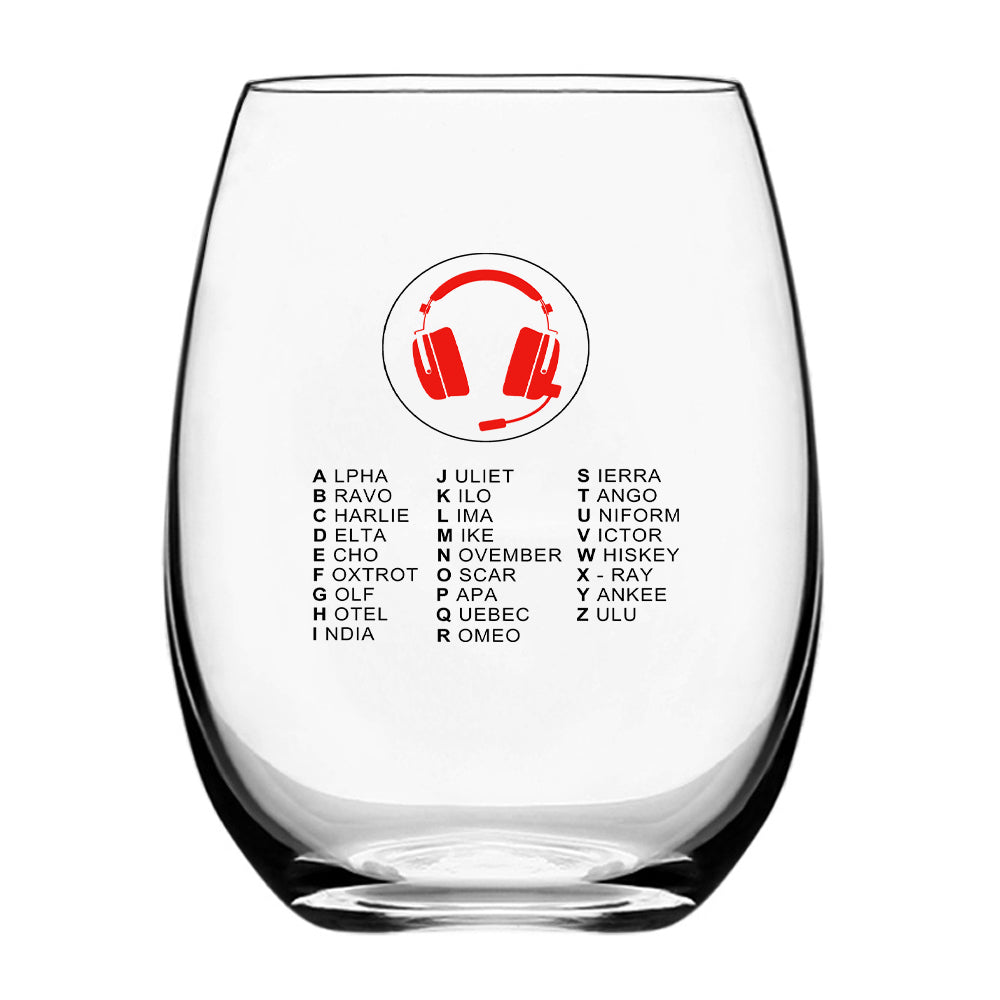 Aviation Alphabet 3 Designed Beer & Water Glasses