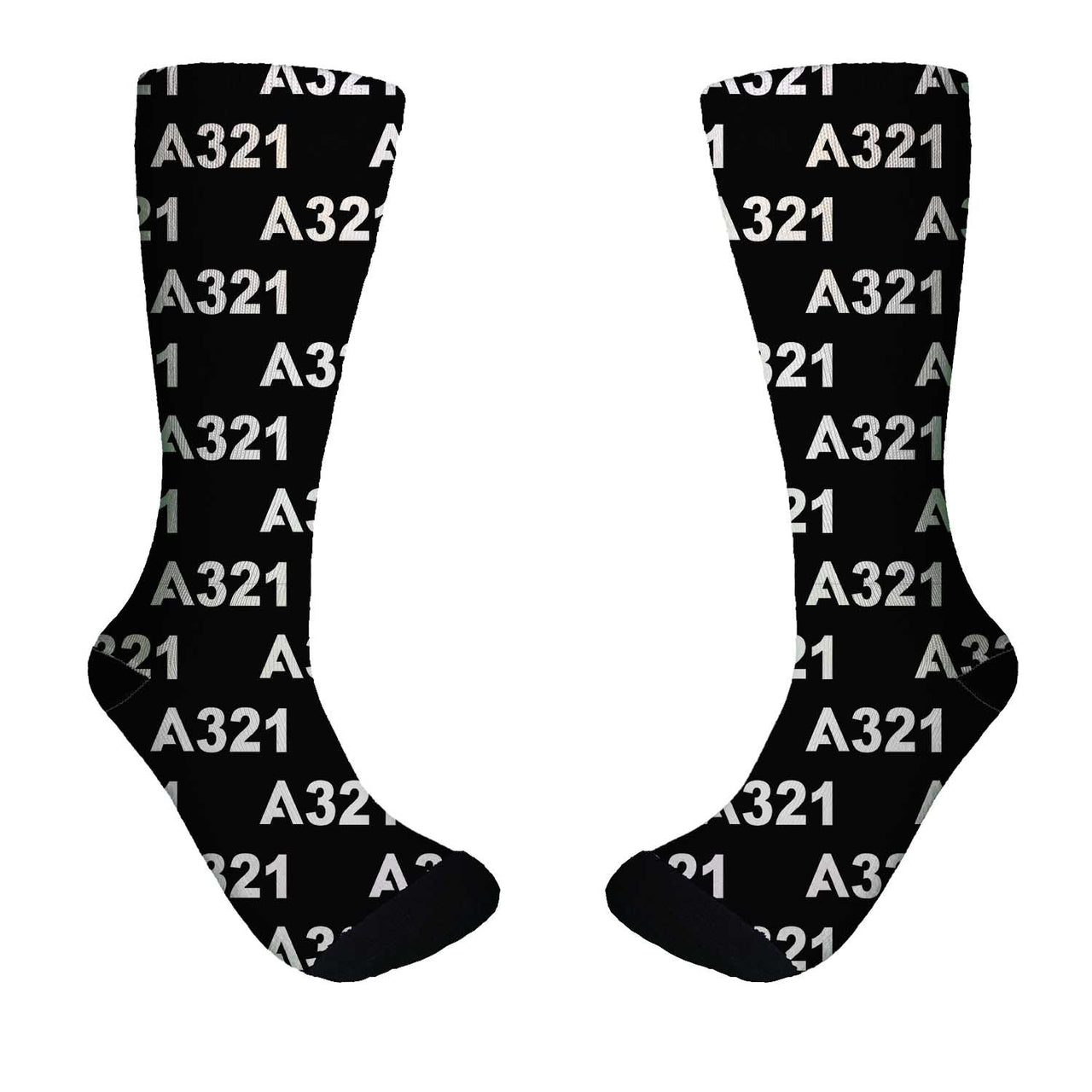 A321 Flat Text Designed Socks