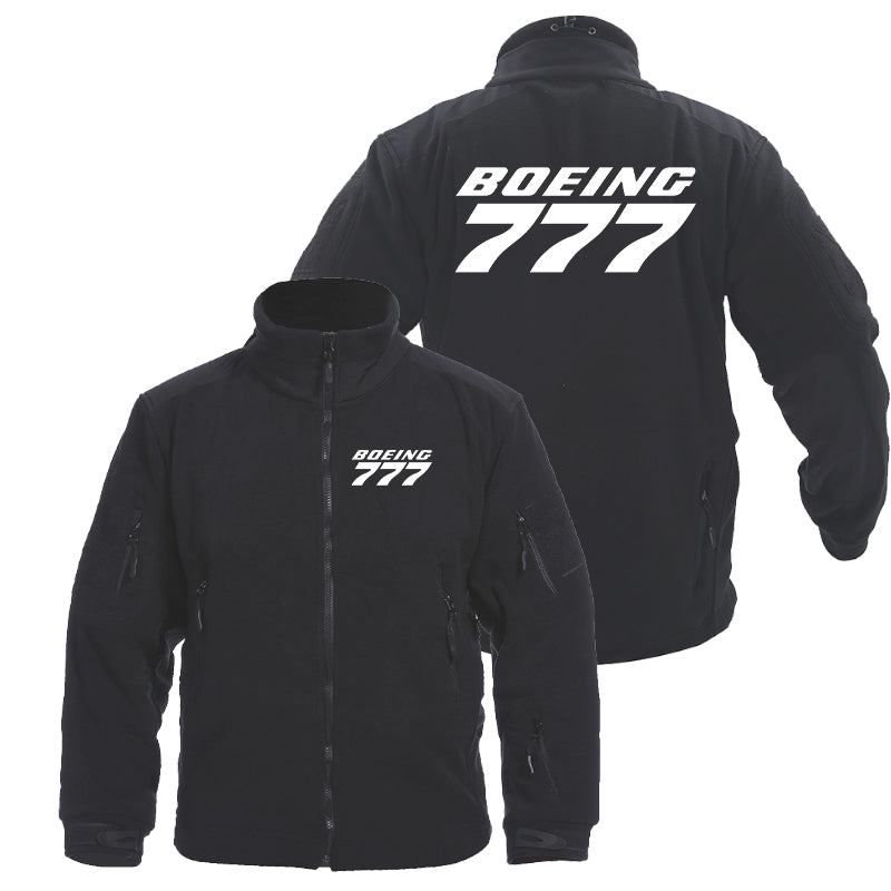 Boeing 777 & Text Designed Fleece Military Jackets (Customizable)