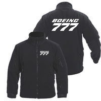 Thumbnail for Boeing 777 & Text Designed Fleece Military Jackets (Customizable)