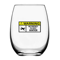 Thumbnail for Warning May Constantly Talk About Aviation Designed Beer & Water Glasses