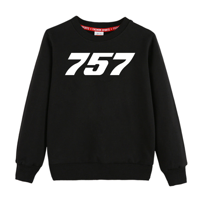 757 Flat Text Designed "CHILDREN" Sweatshirts