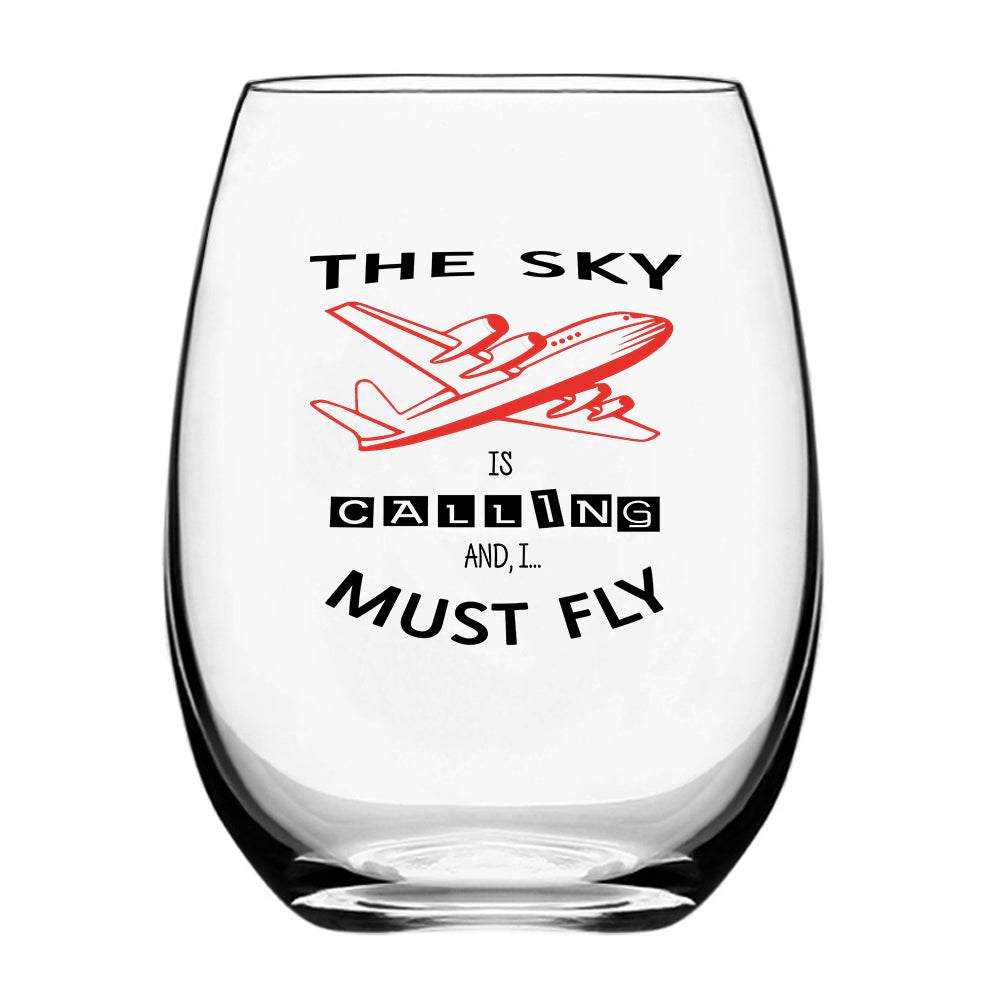 The Sky is Calling and I Must Fly Designed Beer & Water Glasses