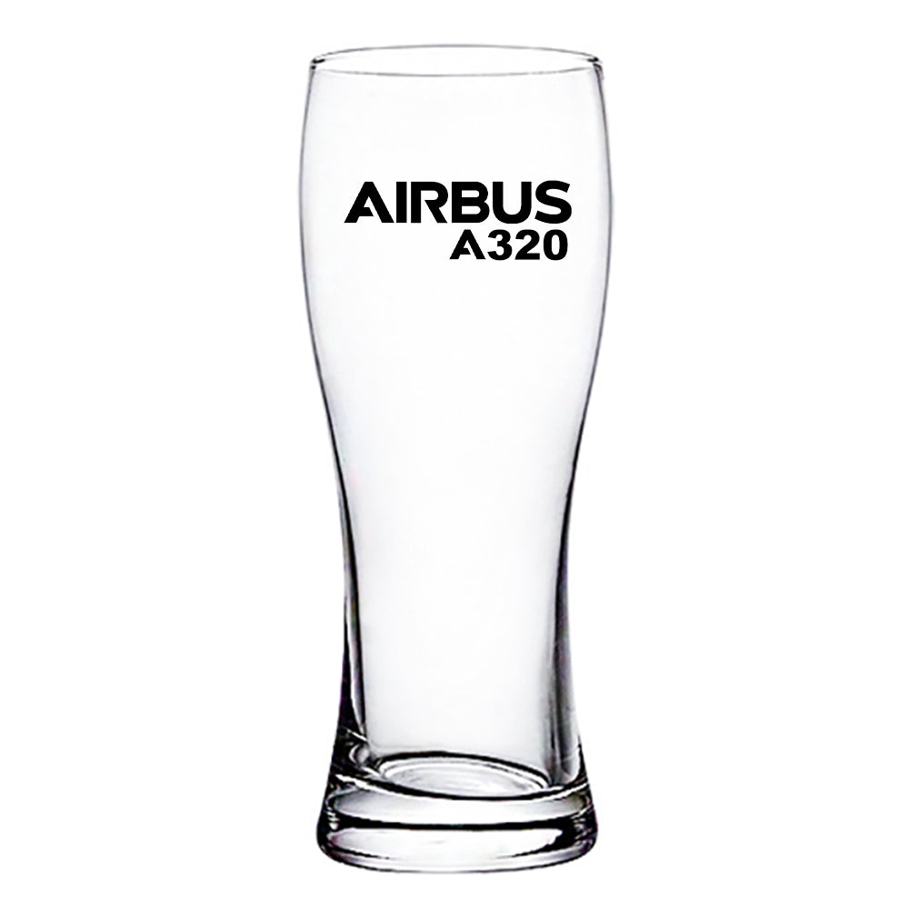 Airbus A320 & Text Designed Pilsner Beer Glasses