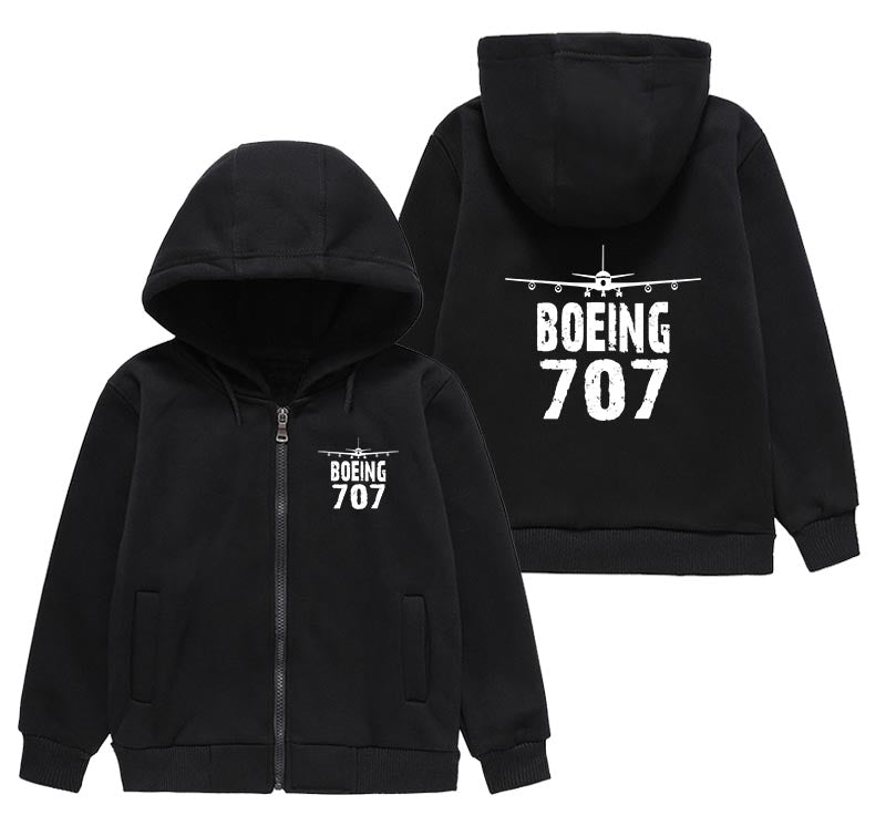 Boeing 707 & Plane Designed "CHILDREN" Zipped Hoodies