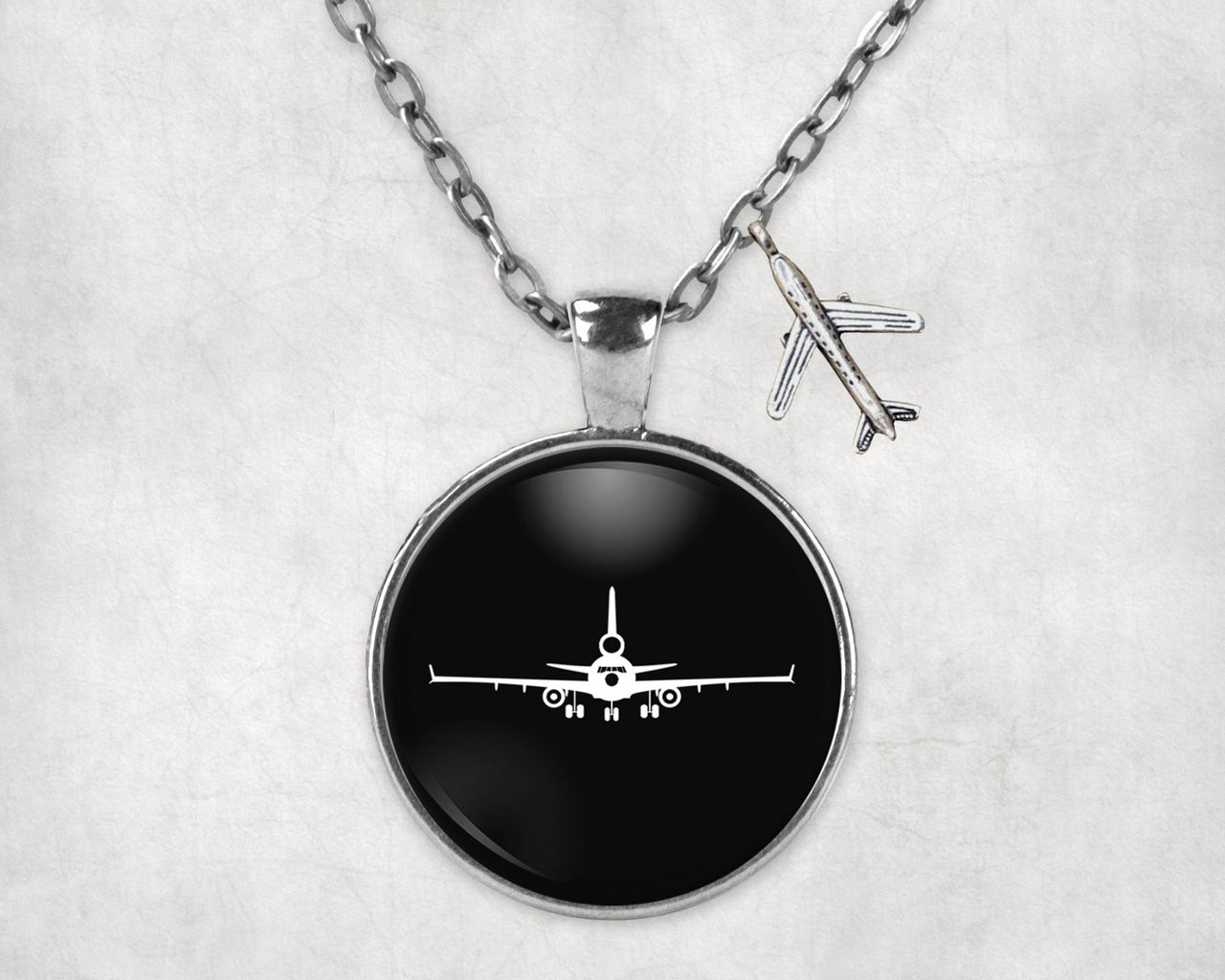 McDonnell Douglas MD-11 Silhouette Plane Designed Necklaces