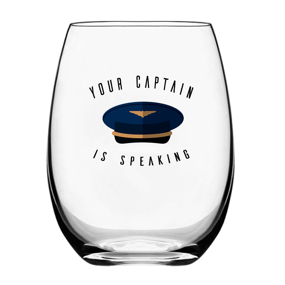 Your Captain Is Speaking Designed Beer & Water Glasses