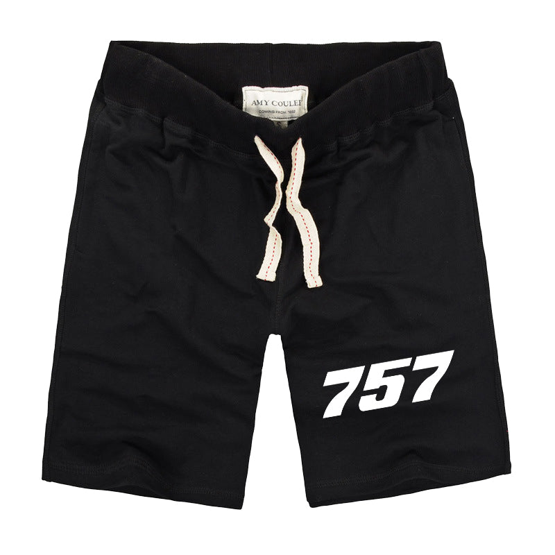 757 Flat Text Designed Cotton Shorts