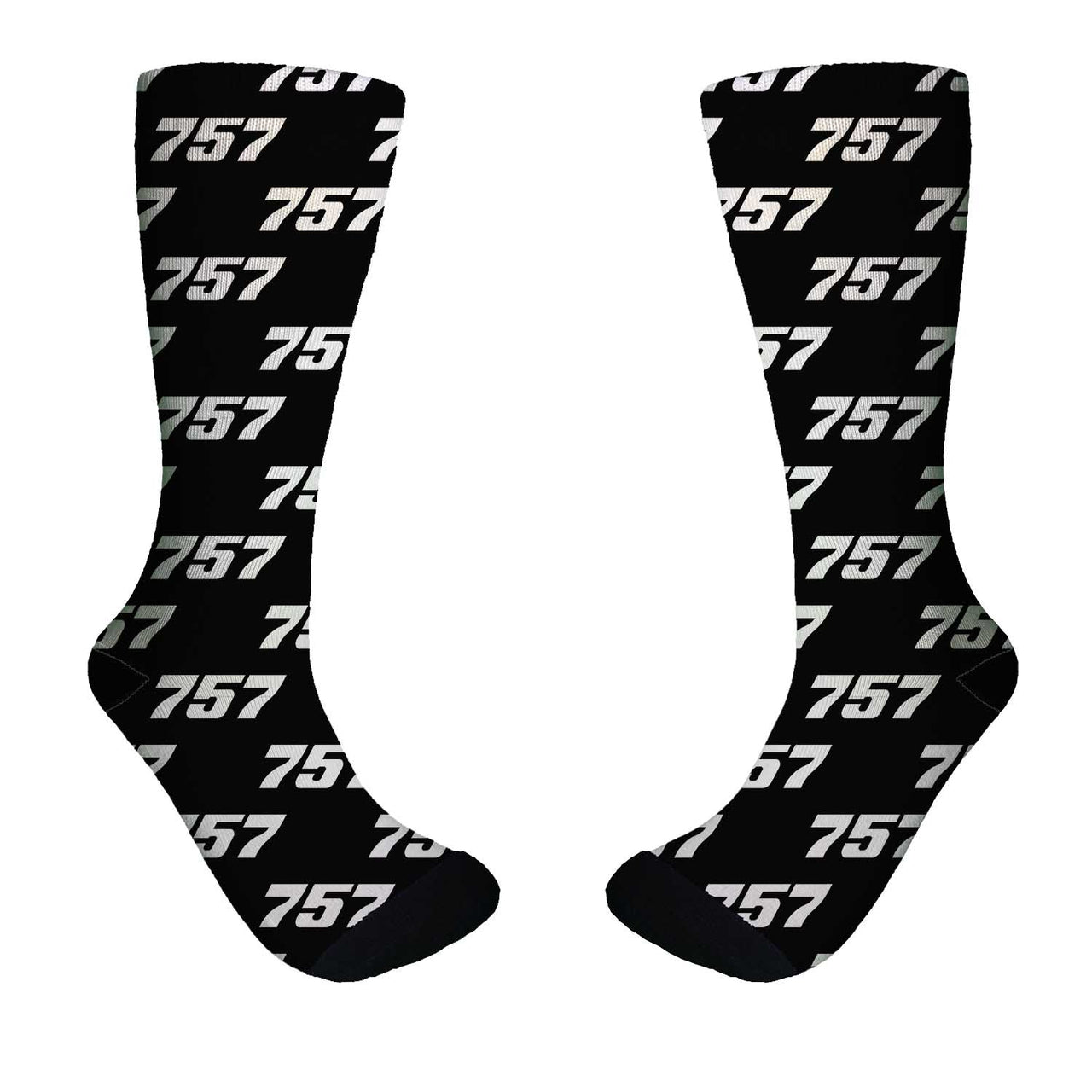 757 Flat Text Designed Socks