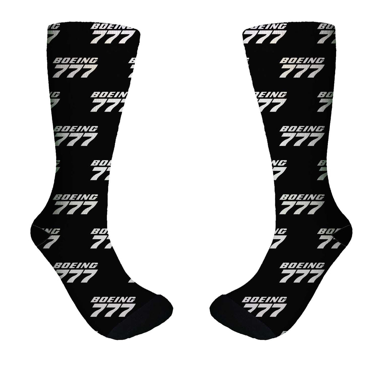 Boeing 777 & Text Designed Socks