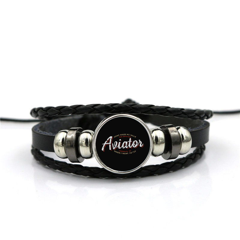 Aviator - Dont Make Me Walk Designed Leather Bracelets