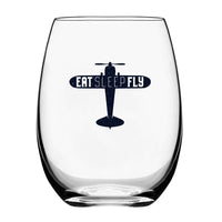 Thumbnail for Eat Sleep Fly & Propeller Designed Beer & Water Glasses