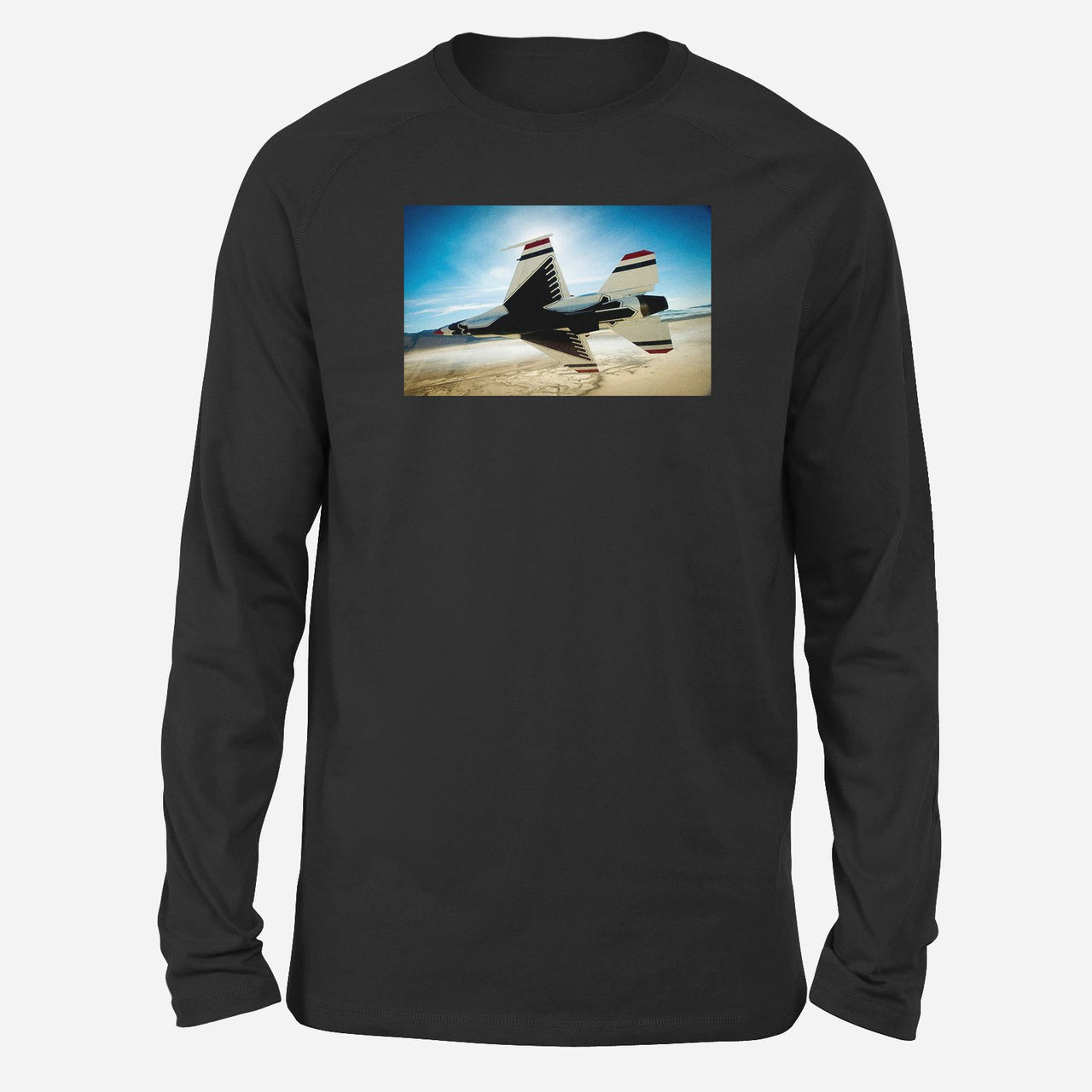 Turning Right Fighting Falcon F16 Designed Long-Sleeve T-Shirts