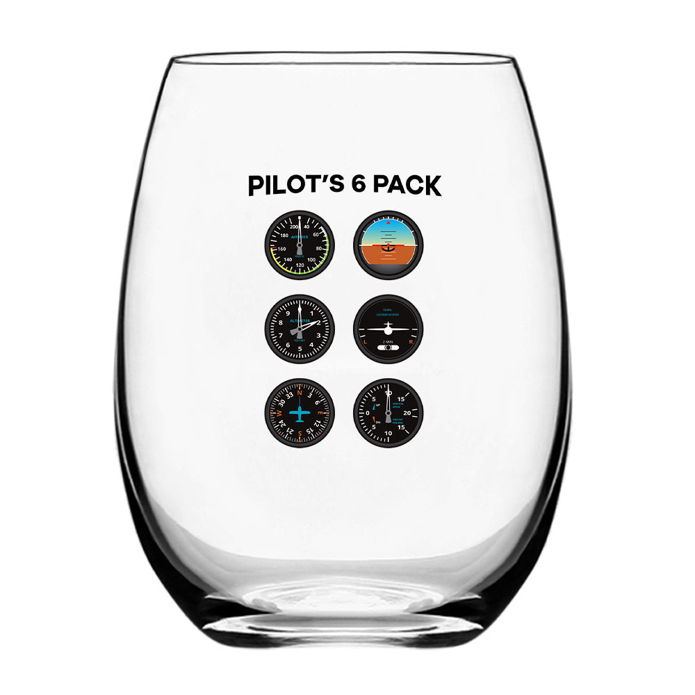 Pilot's 6 Pack Designed Beer & Water Glasses