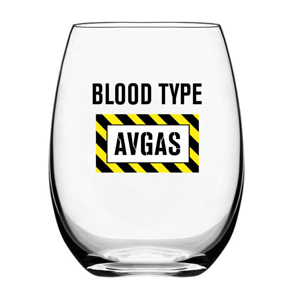 Blood Type AVGAS Designed Beer & Water Glasses